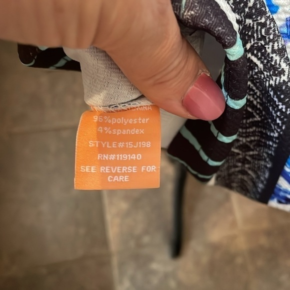 NWOT Peach Puff Abstract Body Con Dress Size Small - Picture 6 of 7